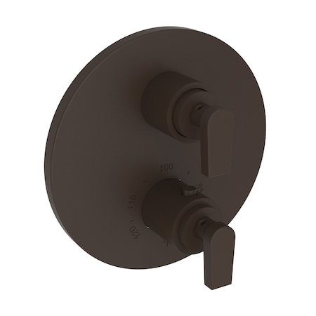 Newport Brass 1/2" Round Thermostatic Trim Plate With Handle in Oil Rubbed Bronze 3-2973TR-10B